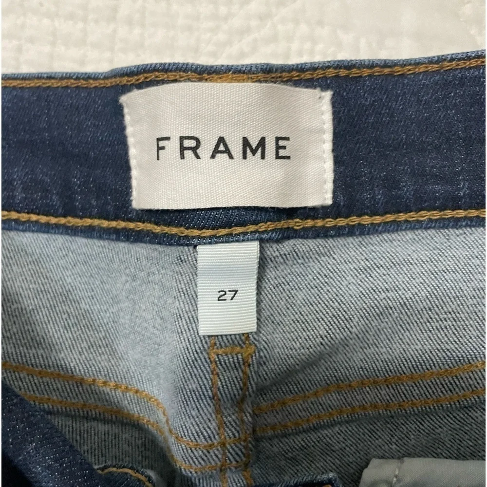 EUC Frame Denim Le High Skinny Dublin Chew dark wash jeans size 27